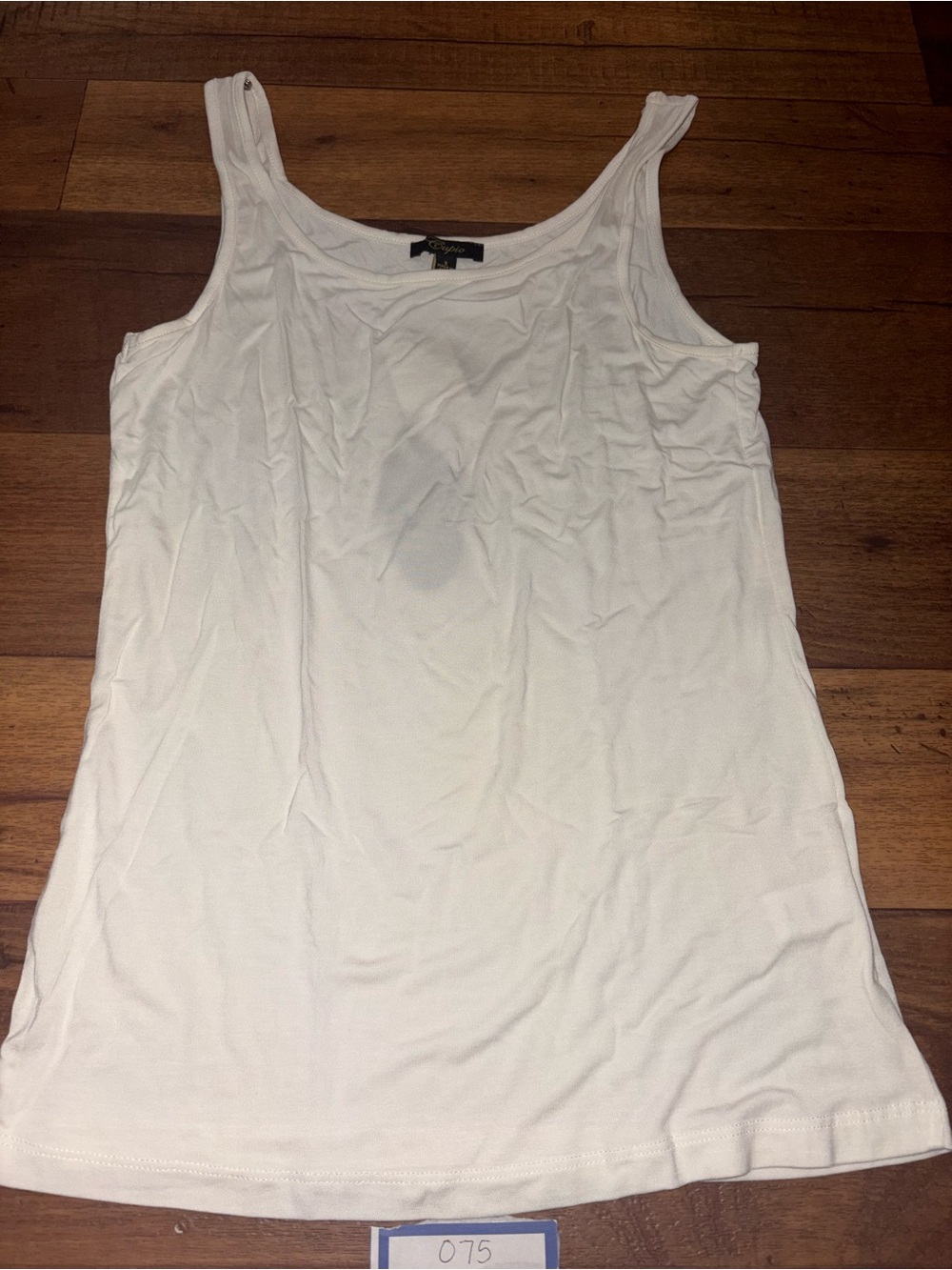 NWT Cupio by Versona Solid White Scoop Neck Tank Top
